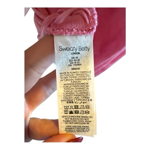 Sweaty Betty Easy Peazy Tank White Placement Tie Dye Bamboo Viscose Size M Pink - Picture 7 of 8